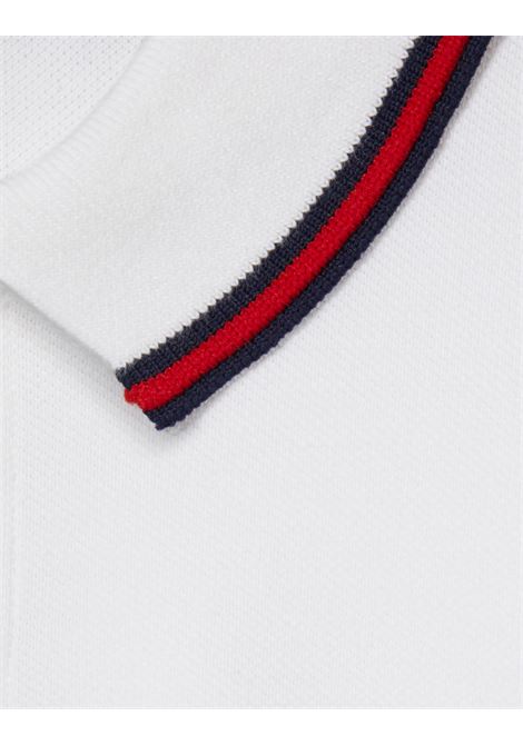 Polo In Cotone Bianco Con Dettaglio Web GUCCI KIDS | 805405-XJGXV9250